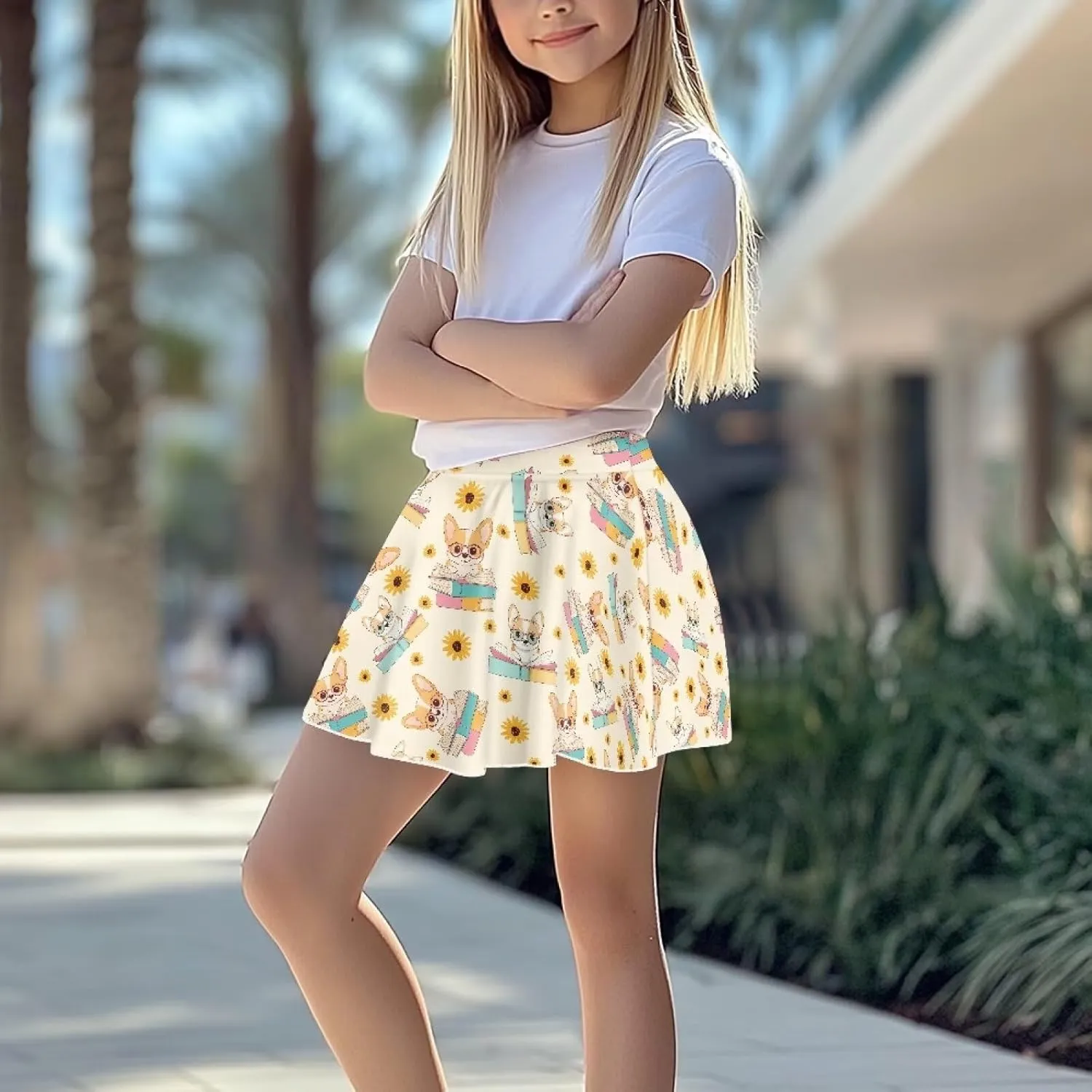 Kids Athletic Skirt with Liner Shorts for Back to School Everyday Casual Outdoor Running Machine Washable