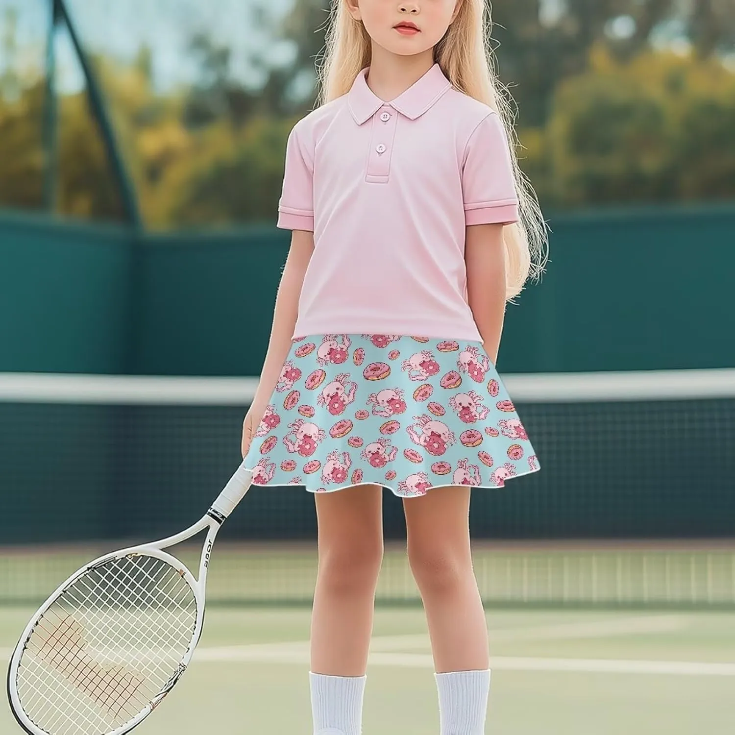 Kids Athletic Skirt with Liner Shorts for Back to School Everyday Casual Outdoor Running Machine Washable