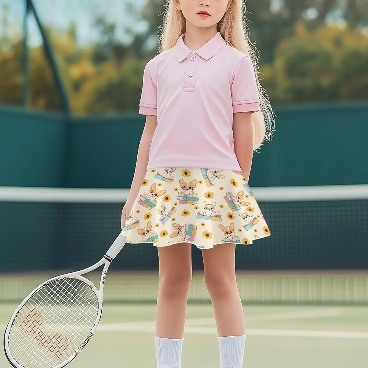 Kids Athletic Skirt with Liner Shorts for Back to School Everyday Casual Outdoor Running Machine Washable