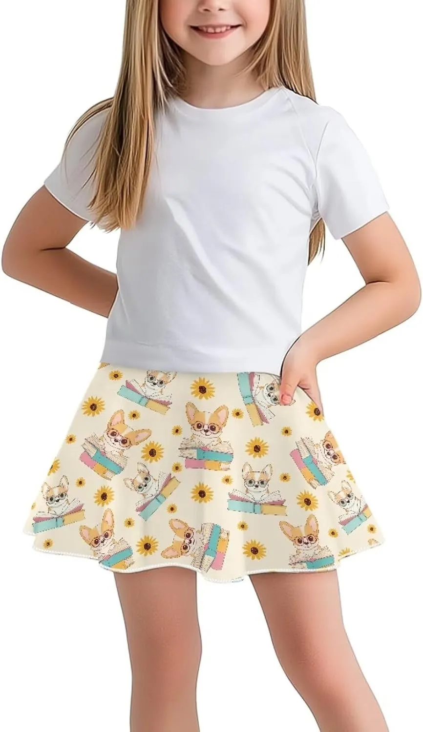 Kids Athletic Skirt with Liner Shorts for Back to School Everyday Casual Outdoor Running Machine Washable