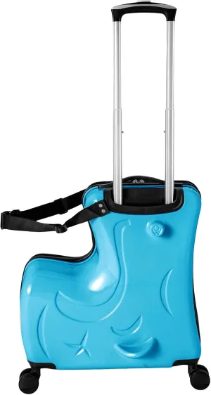 Kids Suitcases for Girls, Rideable Suitcase High-Capacity Three Digit Password Lock Comes with Cartoon Stickers Used for Storing Children's Clothes and Other Items (blue)
