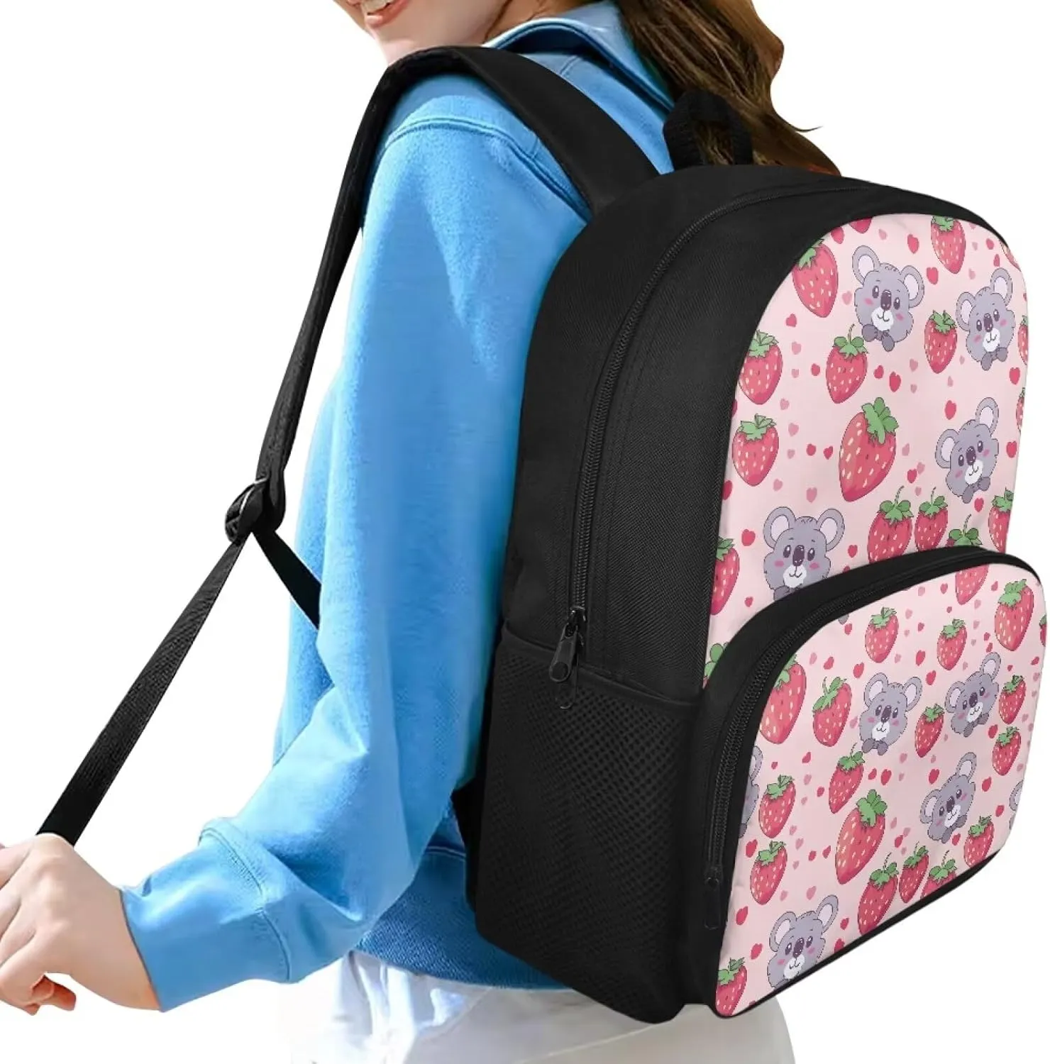 Koala Backpack Schoolbag for Boys Girls Strawberry Preschool Elementary School Backpack Lightweight School Bags Bookbags Soft Backing School Bag Satchel Cute Bookbag for Kids