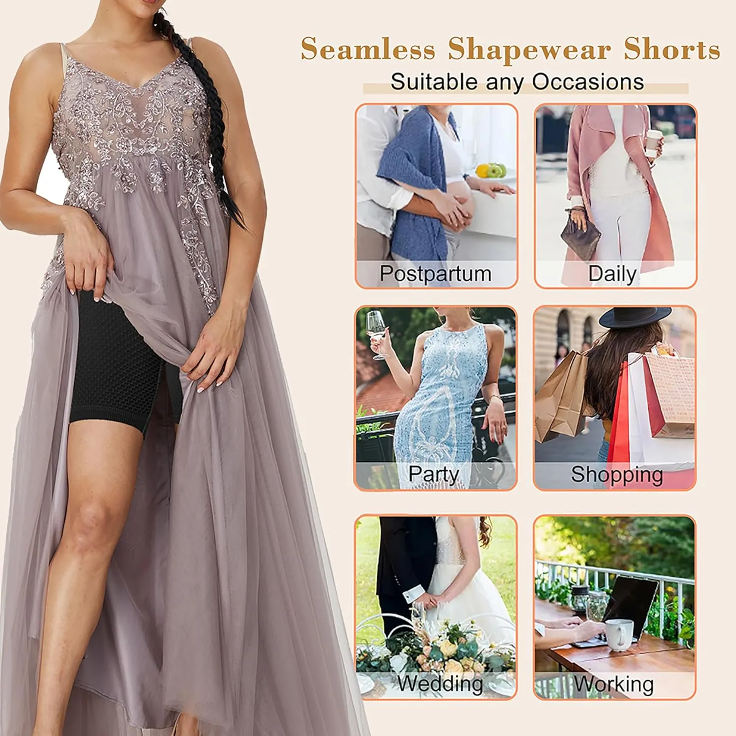 Lelinta Shapewear Shorts For Women Tummy Control High Waist Body Shaper Compression Thigh Slimmer Butt Lifter Panties