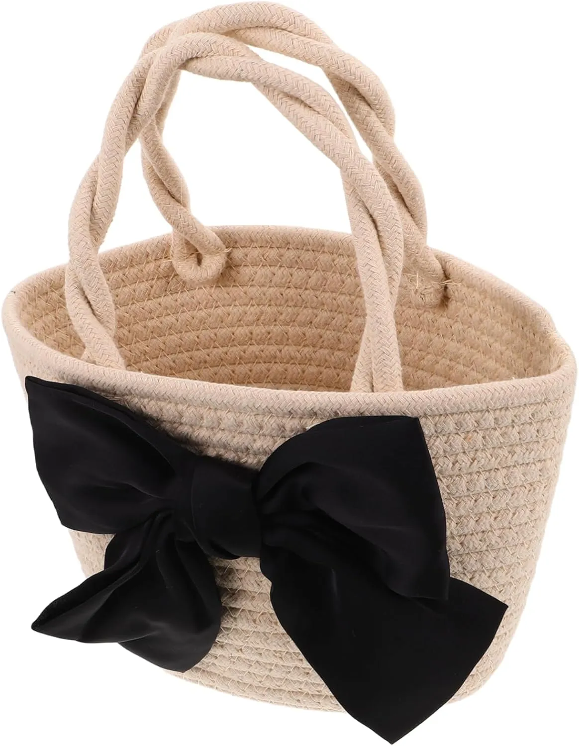 LIFKOME Knotted Handbag for Women Bow Purses Bowknot Backpack Woven Handbags for Women