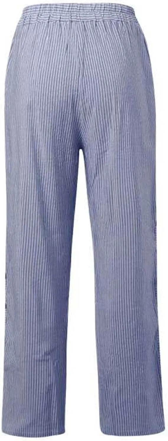 Linen Capri Pants for Women Striped Button Side High Waisted Wide Leg Pants Trendy Casual Beach Pants Summer Trousers