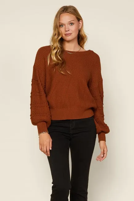 Long Sleeve Pom Pom Detail Sweater