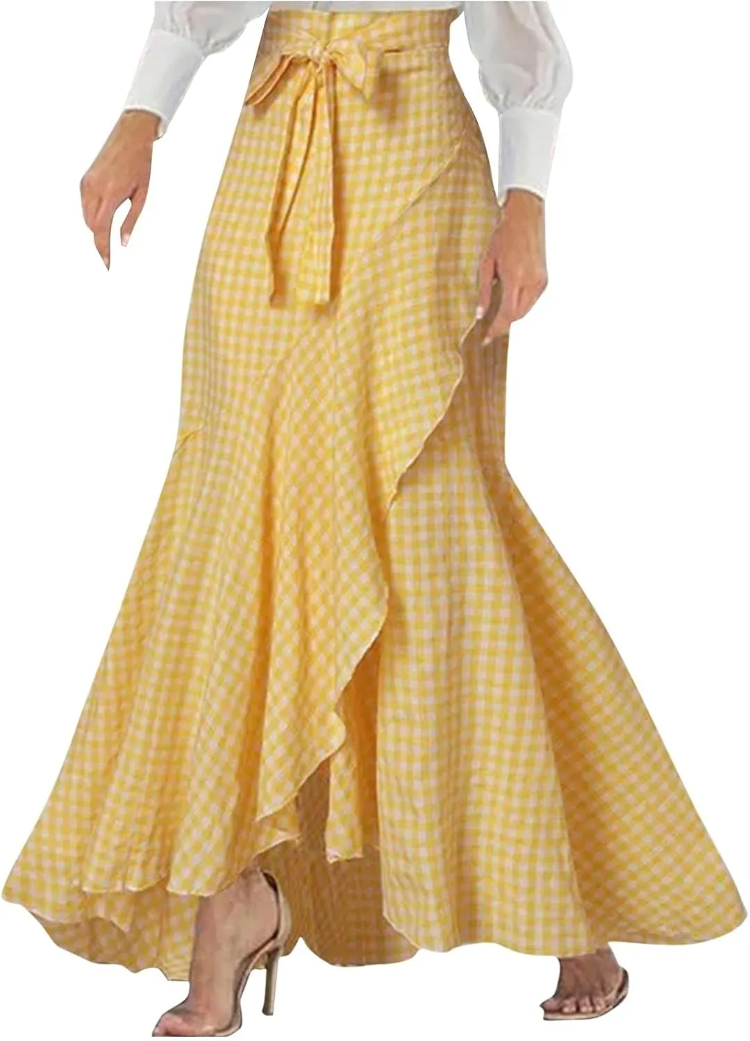 Loose Fit Skorts for Women Maxi Long Elegant Wrap High Cut Criss Cross Skort Women 2025
