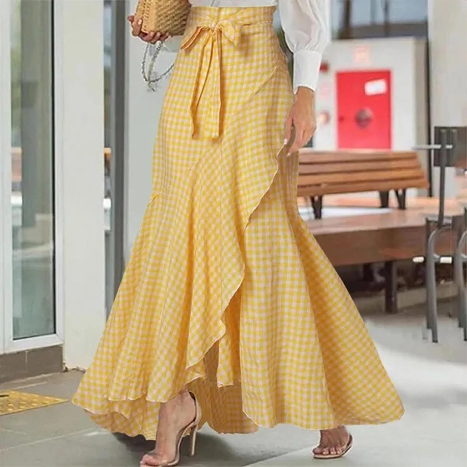 Loose Fit Skorts for Women Maxi Long Elegant Wrap High Cut Criss Cross Skort Women 2025