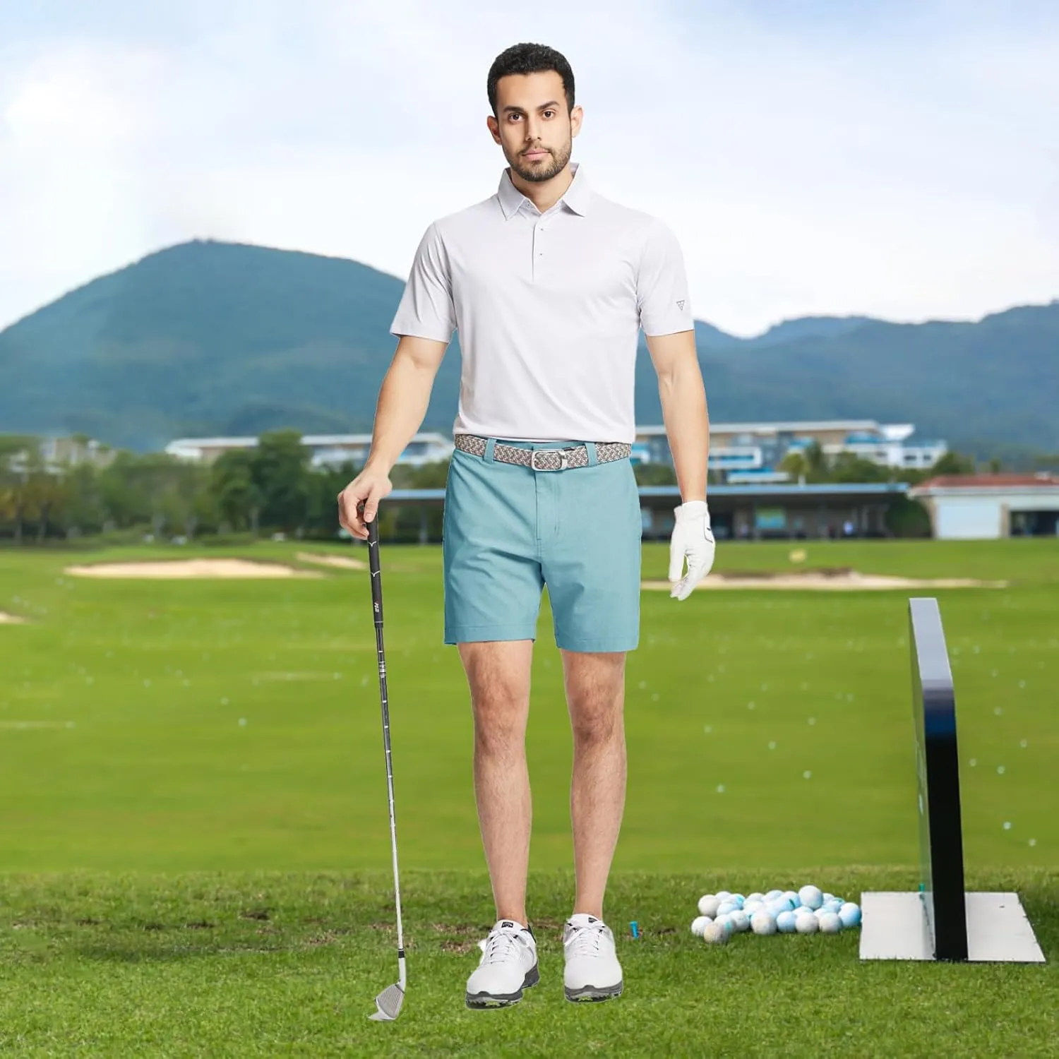 M MAELREG Golf Shorts Men 7 inch 9 inch Lightweight Dry fit Stretch Flat Front Casual Sport Heather Hybrid Flex Mens Shorts