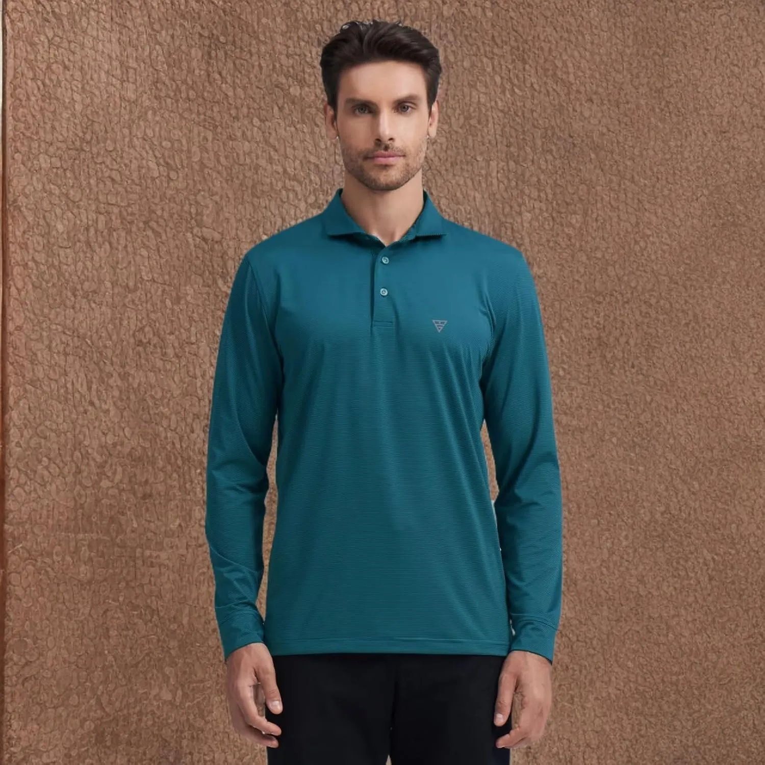 M MAELREG Short and Long Sleeve Polo Shirts for Men Dry Fit Performance Moisture Wicking Sport Pin Striped Mens Golf Shirts