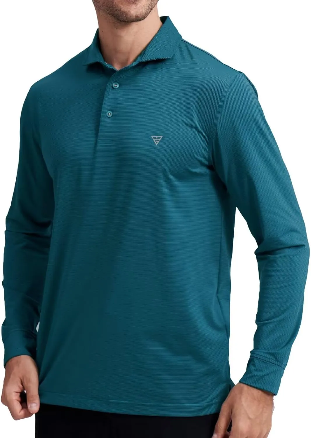M MAELREG Short and Long Sleeve Polo Shirts for Men Dry Fit Performance Moisture Wicking Sport Pin Striped Mens Golf Shirts