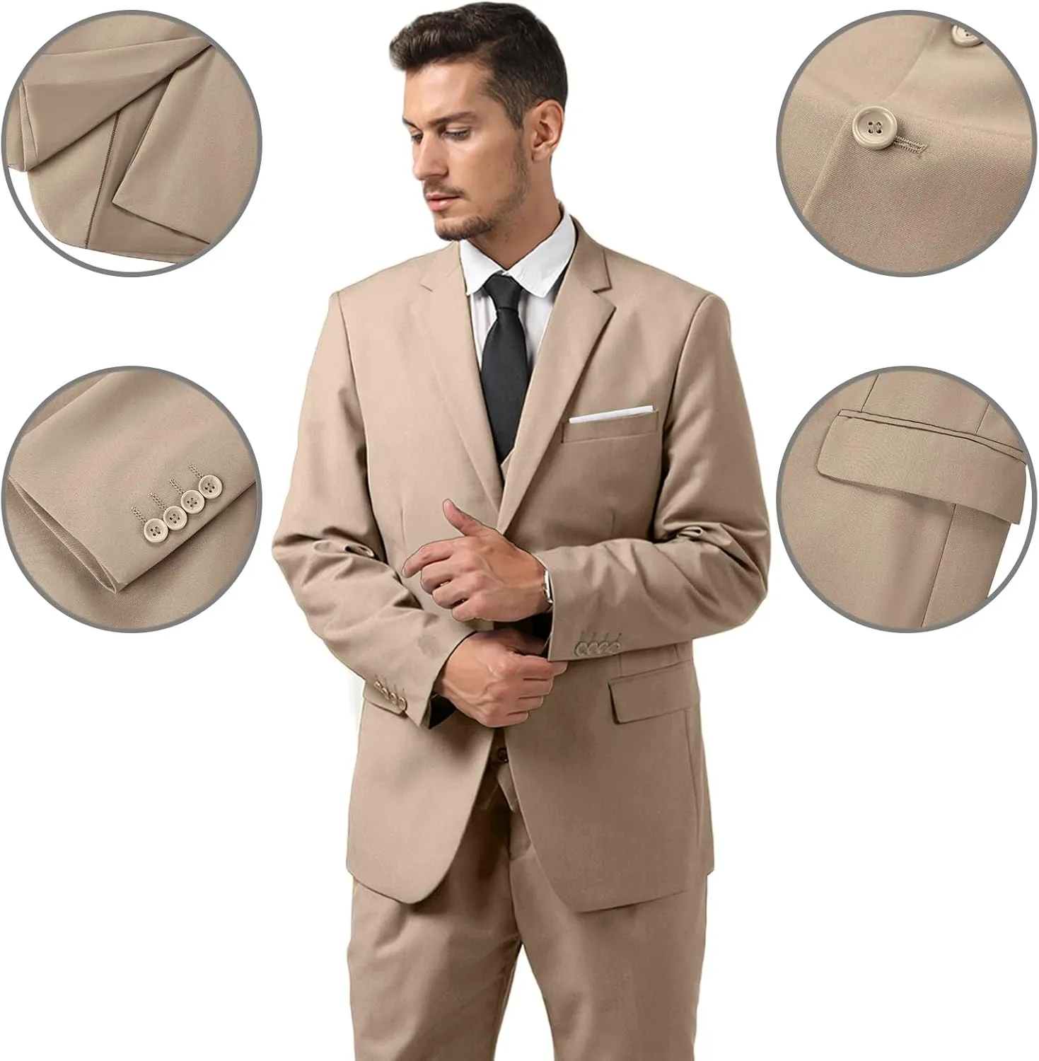 Mens 2 Piece Suit Slim Fit Business Wedding Party Tuxedo Dress Suits for Men Jacket and Pants Set