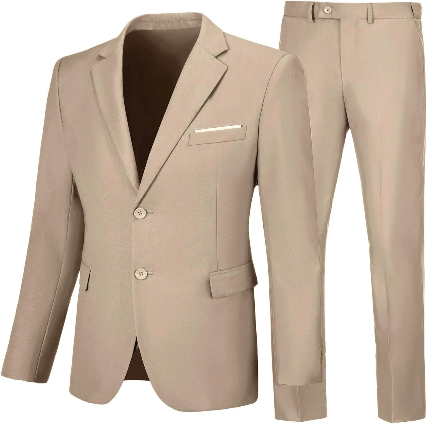 Mens 2 Piece Suit Slim Fit Business Wedding Party Tuxedo Dress Suits for Men Jacket and Pants Set