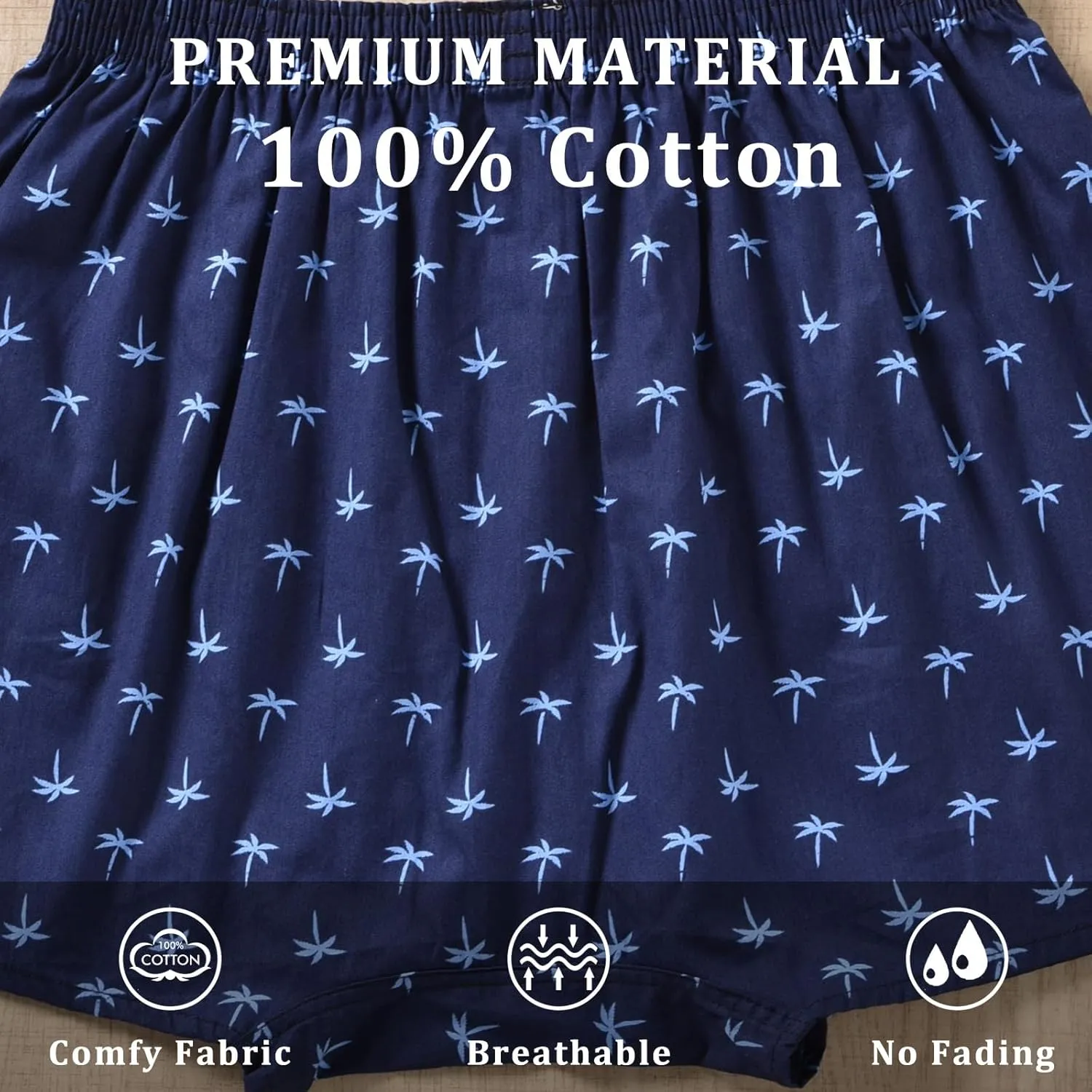 Mens Boxer Shorts Funny Boxers Sleep Short Plaid Cotton Loose Woven Boxers for Men Small Medium Large