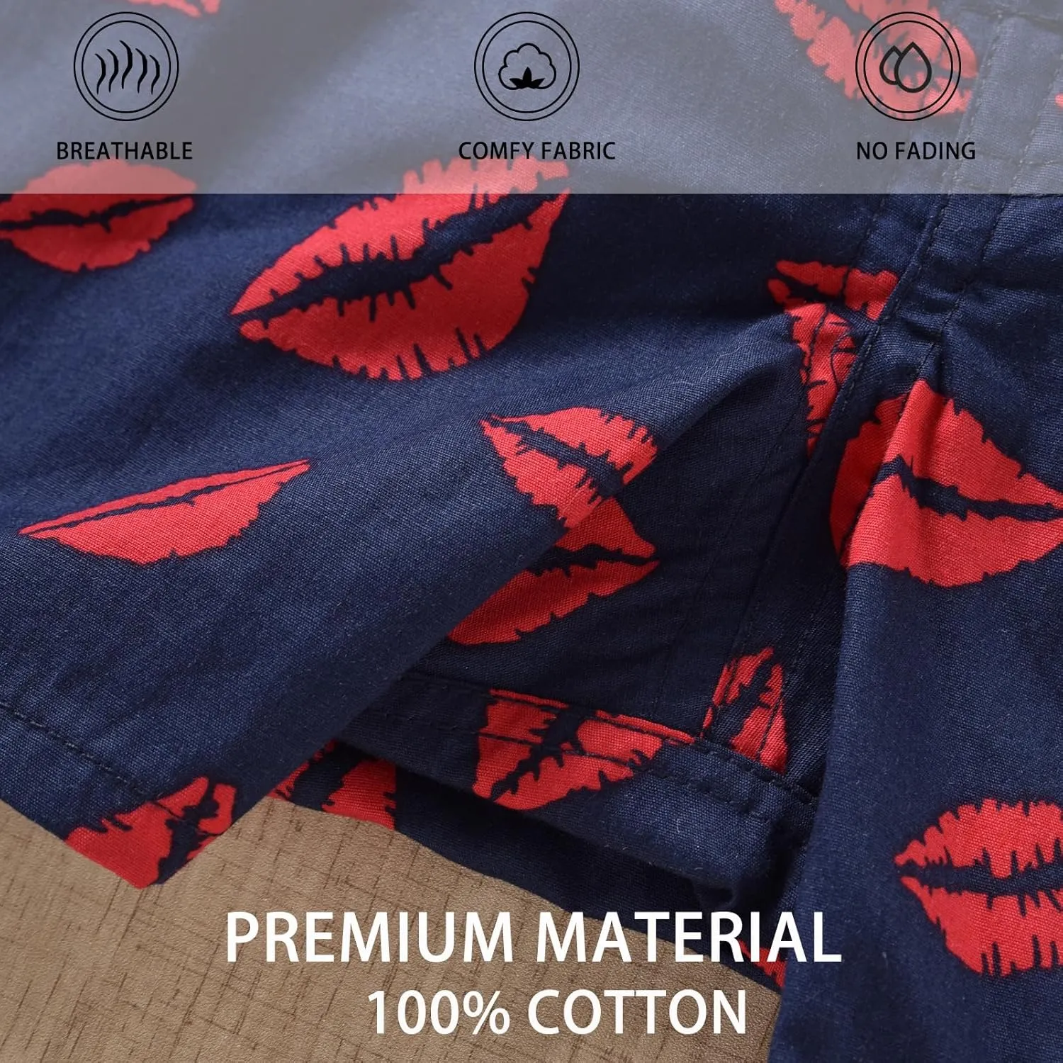 Mens Boxer Shorts Funny Boxers Sleep Short Plaid Cotton Loose Woven Boxers for Men Small Medium Large