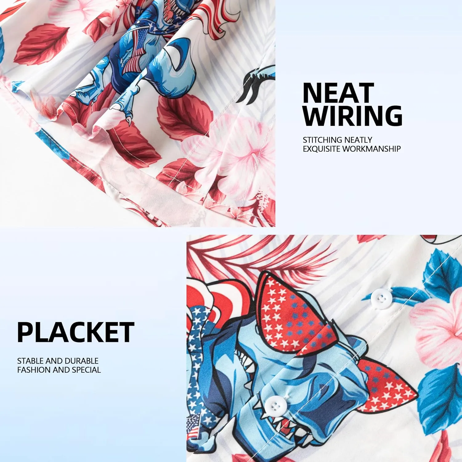 Men's Casual Button Down Shirts Regular Fit Print Short Sleeve Hawaiian Shirt for Men