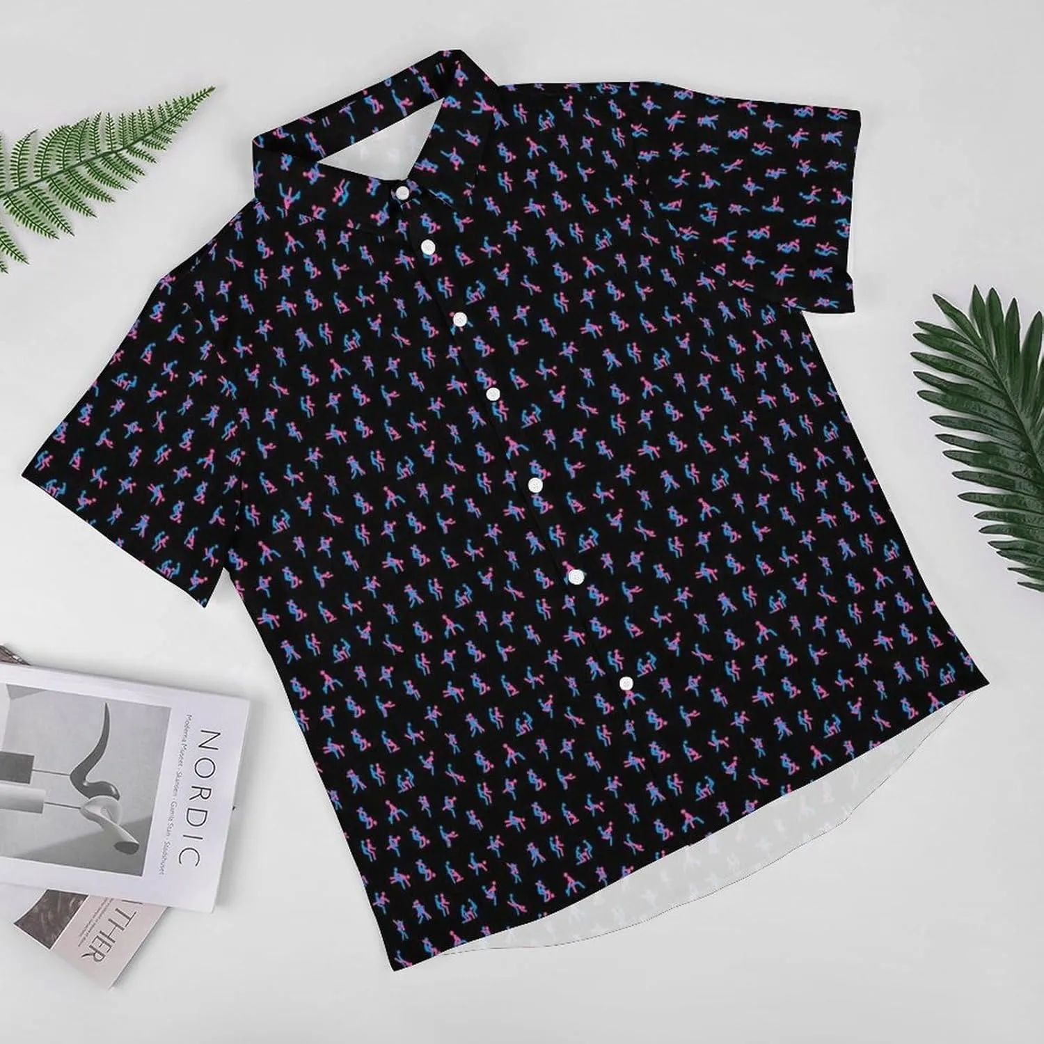 Men's Casual Button Down Shirts Regular Fit Print Short Sleeve Hawaiian Shirt for Men