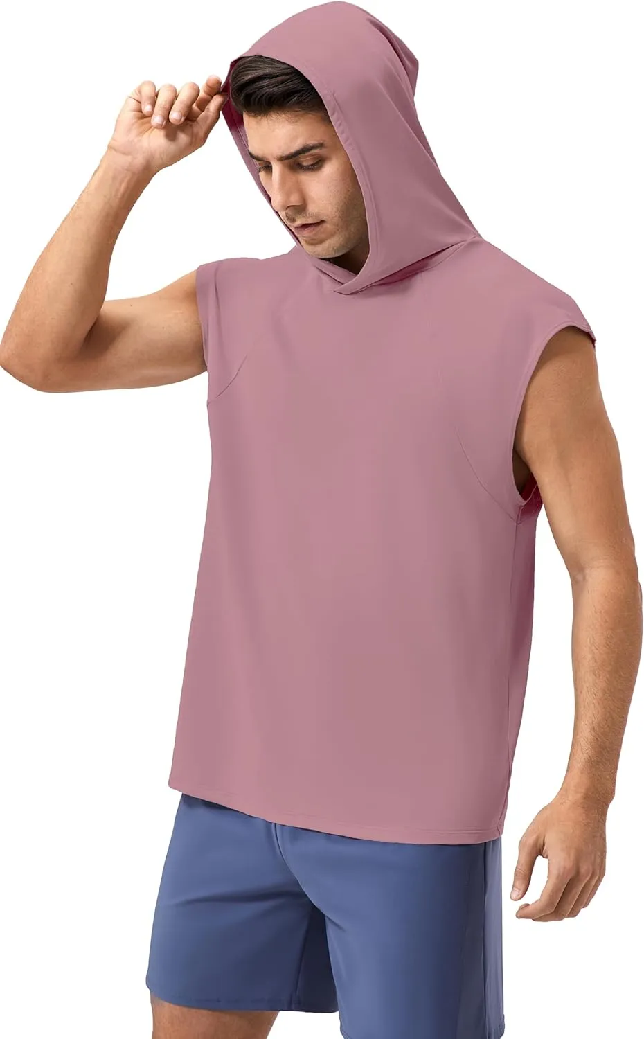 Men's Hooded Tank Tops Summer Sleeveless Workout Gym Hoodies Athletic Bodybuilding Muscle Cut Off Sports T Shirts