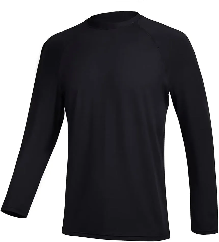 Mens Rash Guard for Men Swimming Sun Protection Shirts UPF 50  UV Long Sleeve Lightweight Quick Dry T-Shirts Surf Fishing
