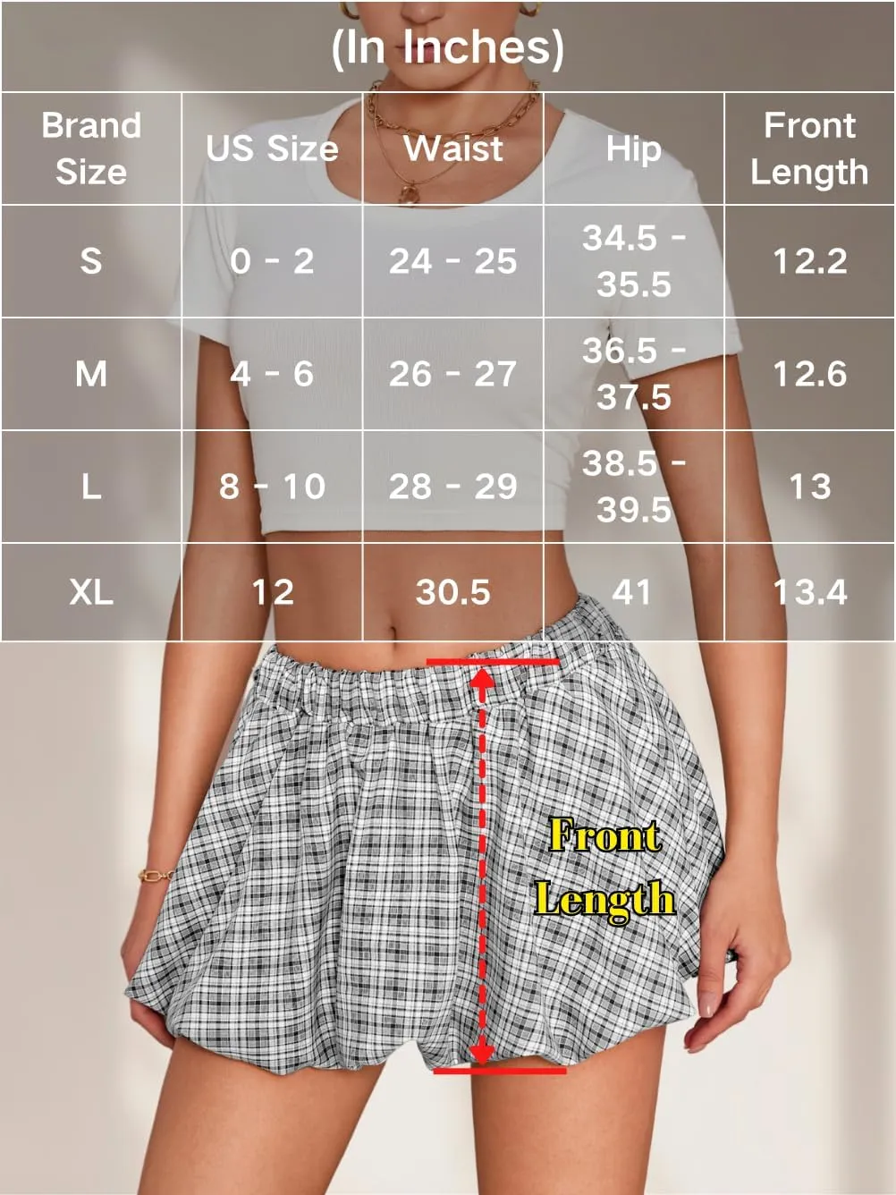 Mini Plaid Bubble Skirts for Women, Cute Puffy Short Skirt with Shorts, Puffer Balloon Skort, Date Night Outfit