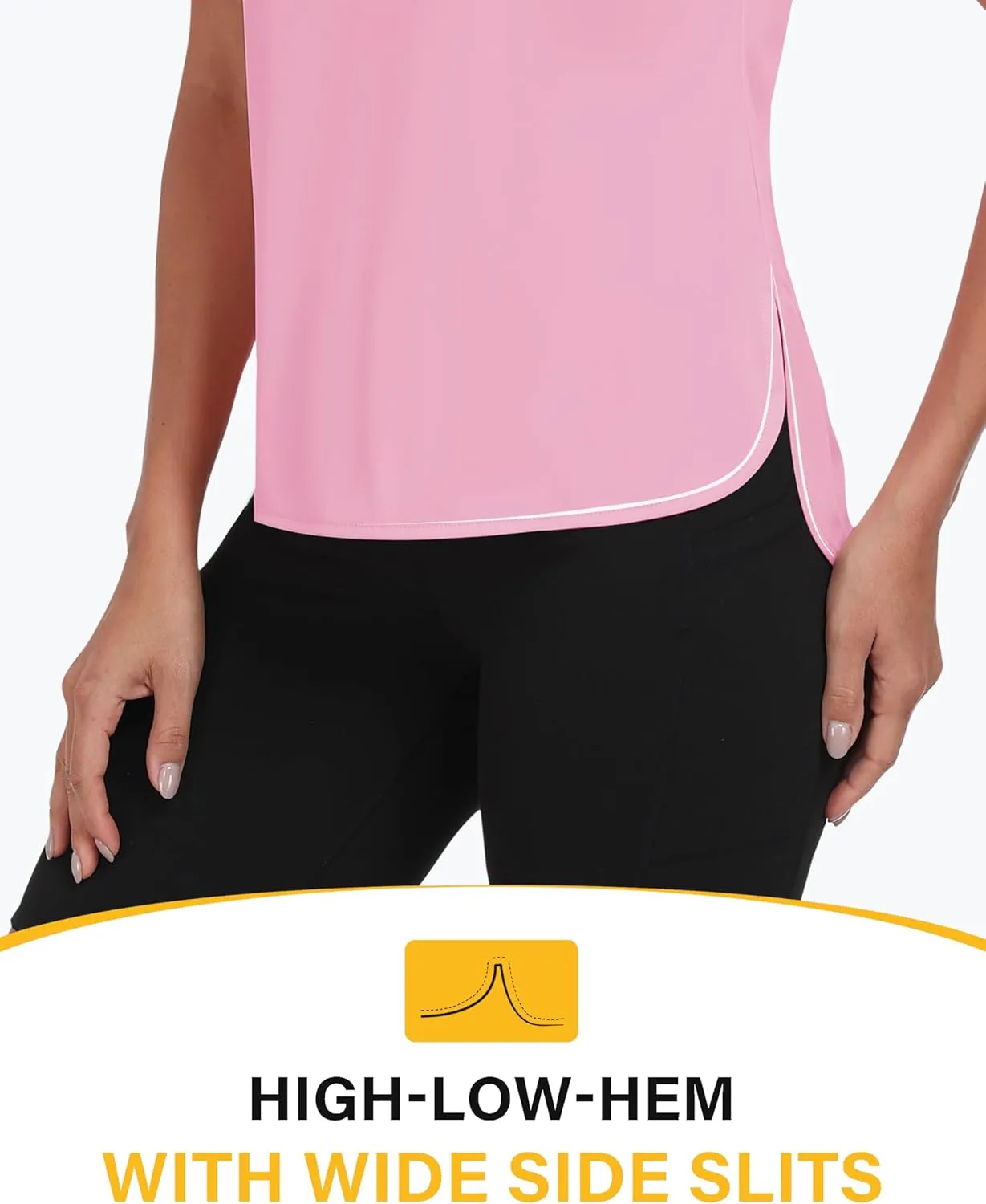 MoFiz Women's Short Sleeve Shirts UPF 50  Sun Shirt Crew Neck UV Hiking Athletic Workout Moisture Wicking Quick Dry T-Shirts