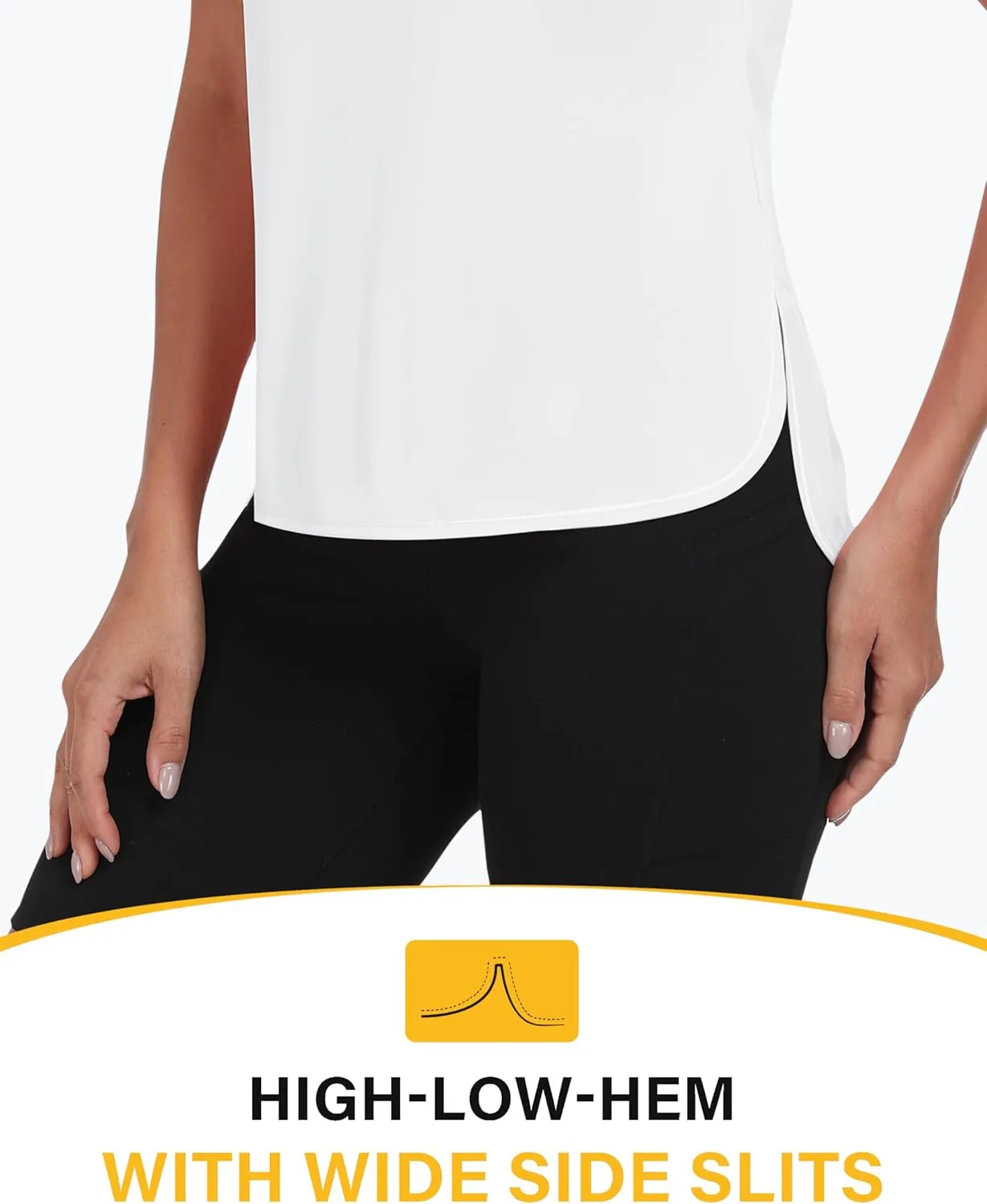 MoFiz Women's Short Sleeve Shirts UPF 50  Sun Shirt Crew Neck UV Hiking Athletic Workout Moisture Wicking Quick Dry T-Shirts