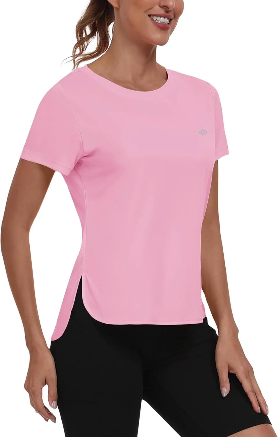 MoFiz Women's Short Sleeve Shirts UPF 50  Sun Shirt Crew Neck UV Hiking Athletic Workout Moisture Wicking Quick Dry T-Shirts
