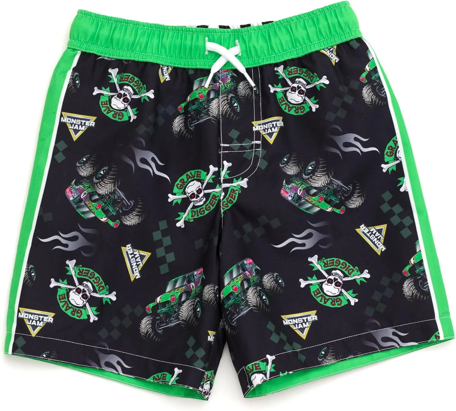 Monster Jam UPF 50  Pullover Rash Guard and Swim Trunks Outfit Set Toddler to Big Kid Grave Digger El Toro Loco Megalodon