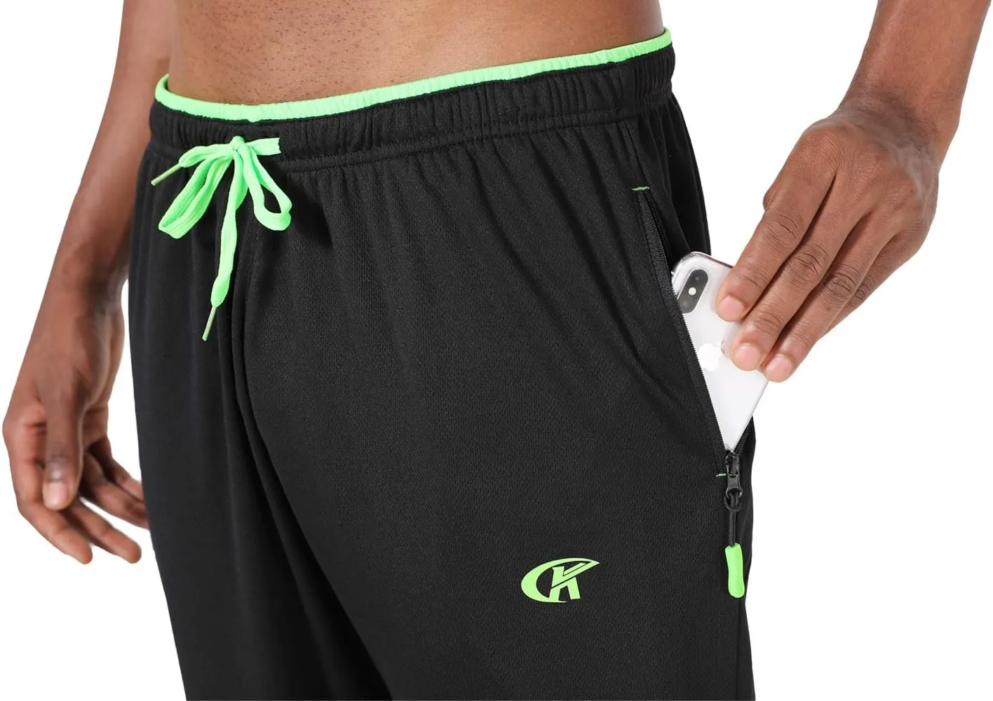 NEIKU Mens Lightweight Sweatpants with Pockets Open Bottom Mesh Athletic Pants for Running