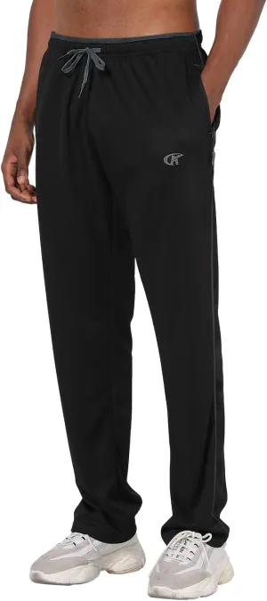NEIKU Mens Lightweight Sweatpants with Pockets Open Bottom Mesh Athletic Pants for Running