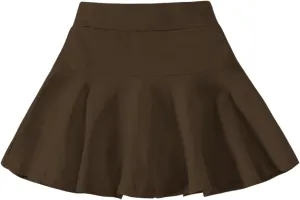Neutocd Toddler Baby Girls Skirts Skorts Elastic Girl Pleated Skirts Kid Casual Stretch Waist Skater Skort Built in Shorts