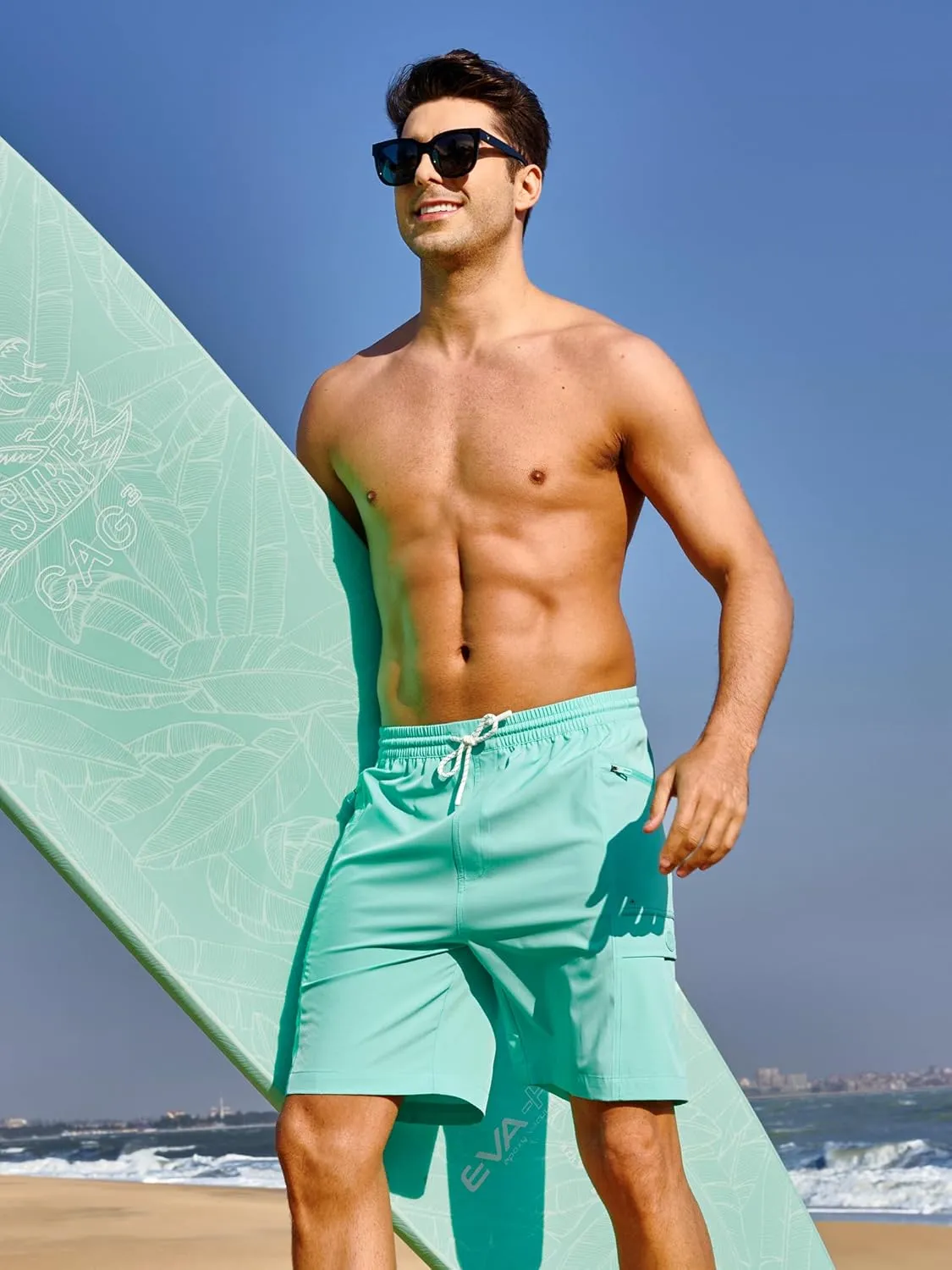 NORTHYARD Men's 9" Board Shorts with 4 Pockets Swim Trunks Swimwear for Men Bathing Suit - No Mesh Liner