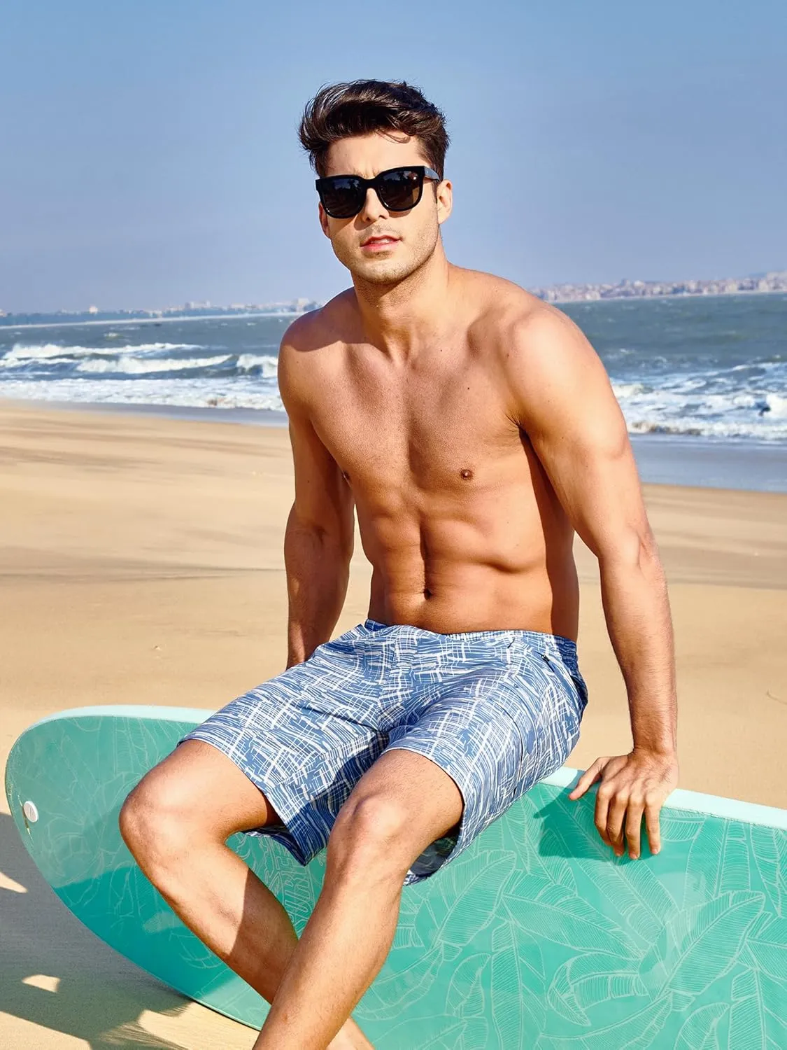 NORTHYARD Men's 9" Board Shorts with 4 Pockets Swim Trunks Swimwear for Men Bathing Suit - No Mesh Liner