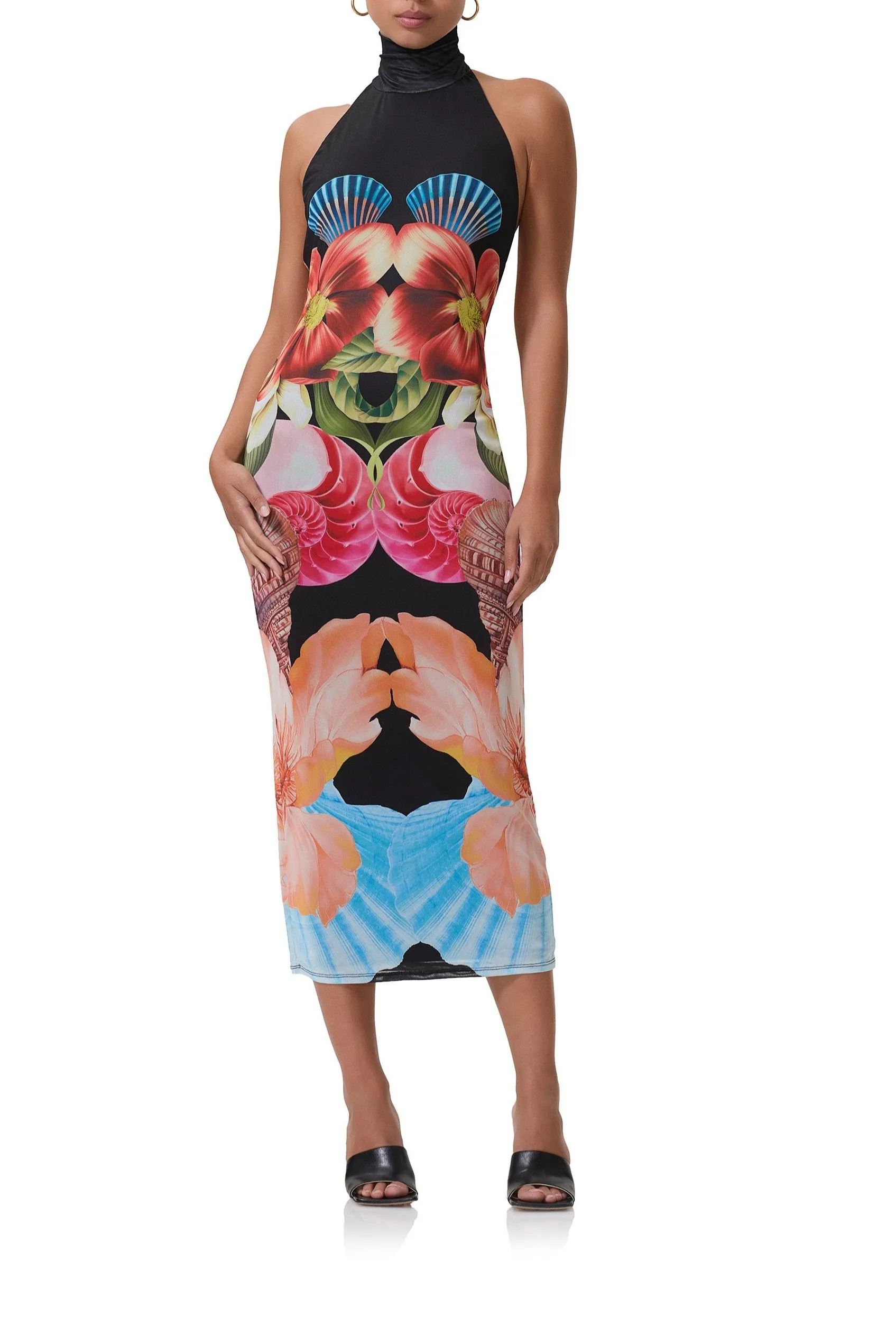 Olimpia Midi Dress - Hibiscus Shell