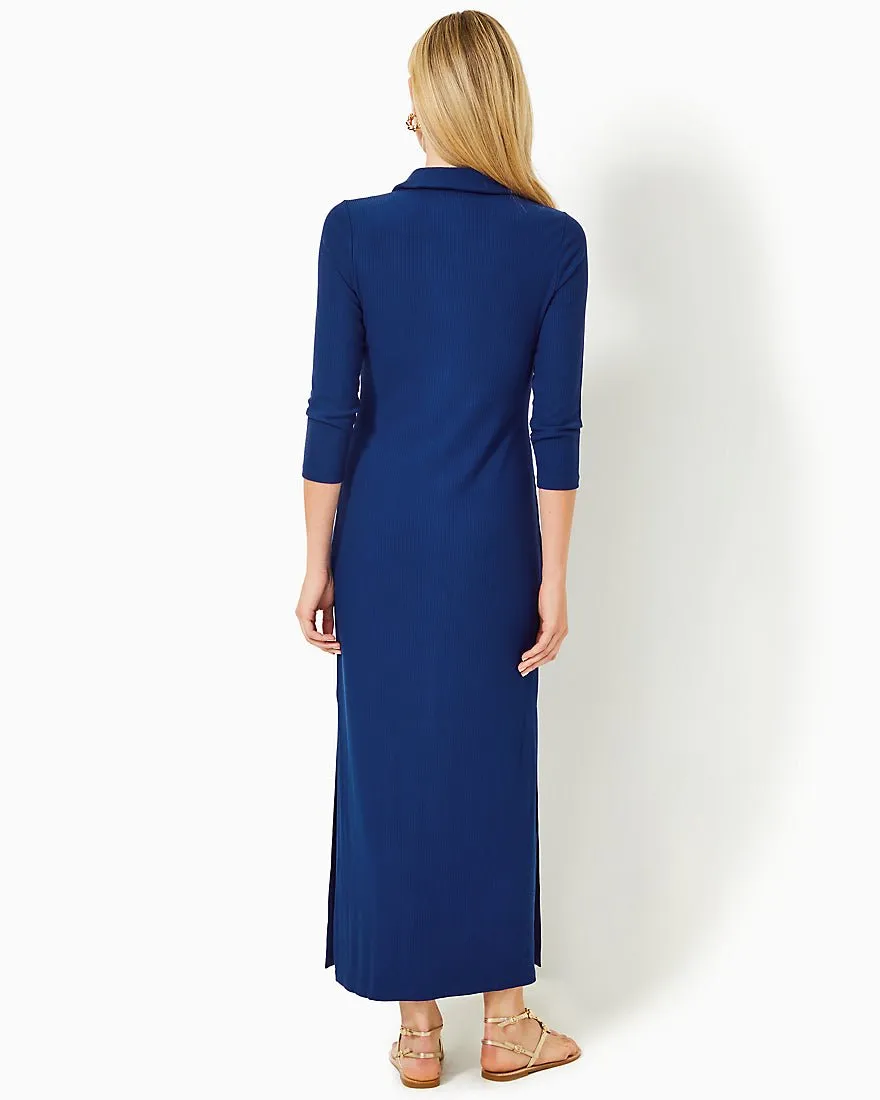 Ollie Three Quarter Sleeve Maxi Polo Dress