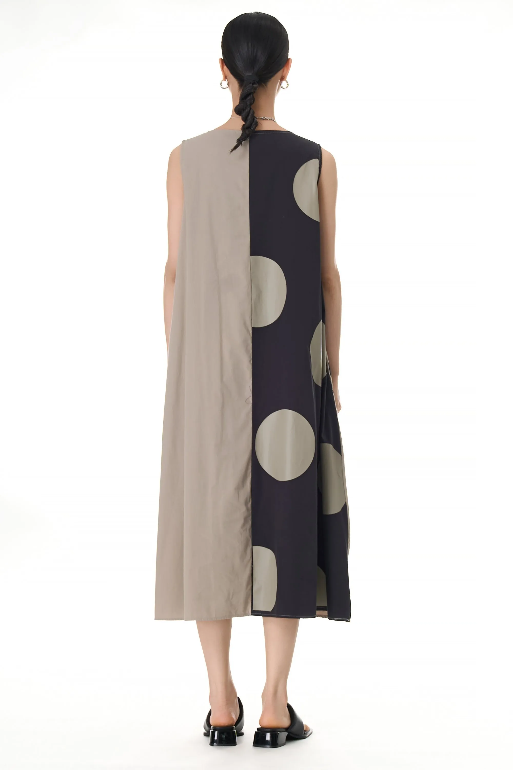 Oversized Cotton Dress With Polka Dots