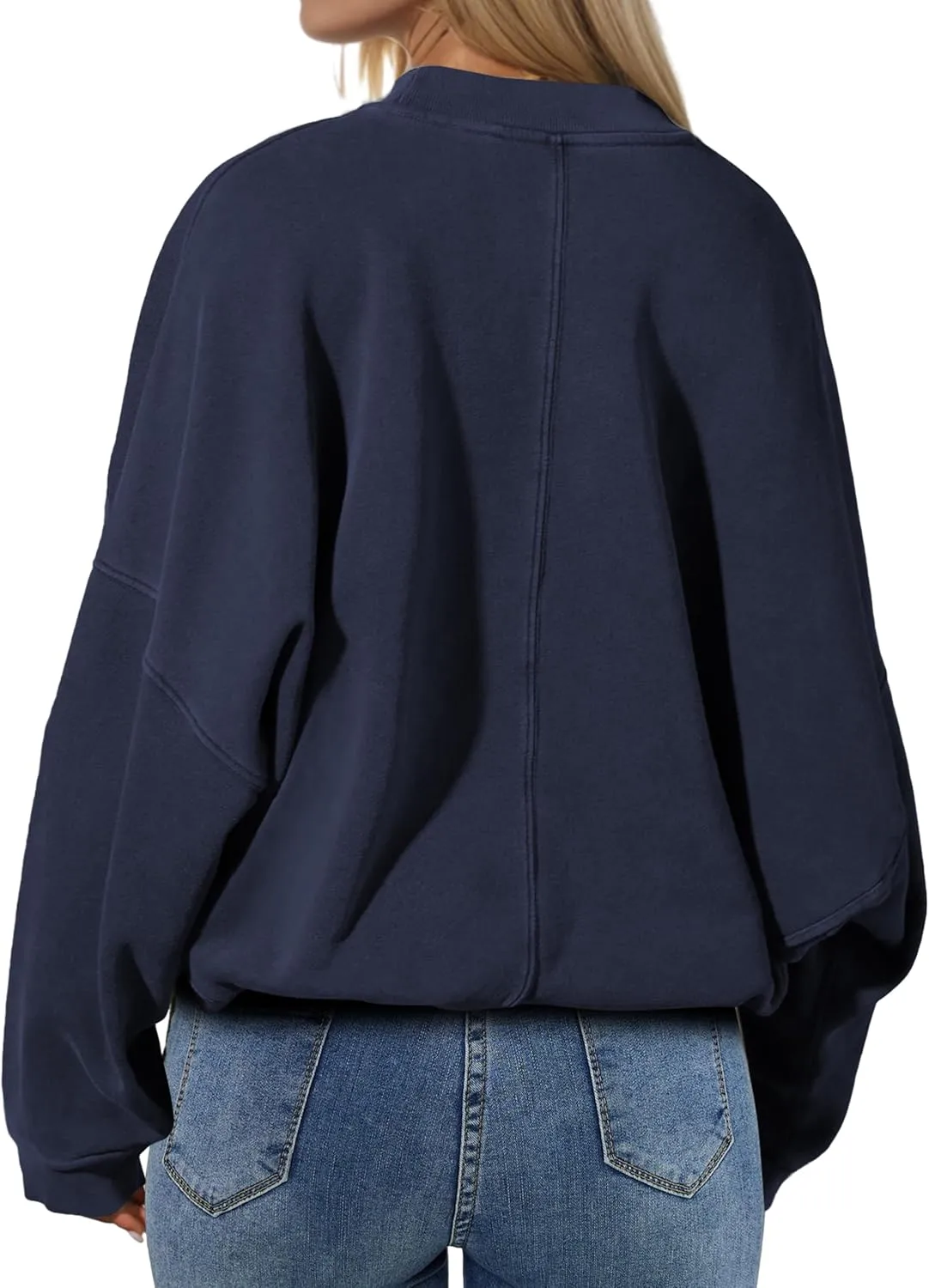 Oversized Sweatshirt Pullover For Women Crew Neck Drop Shoulder Loose Fit Sweater Y2K Shirt 2024 Clothes