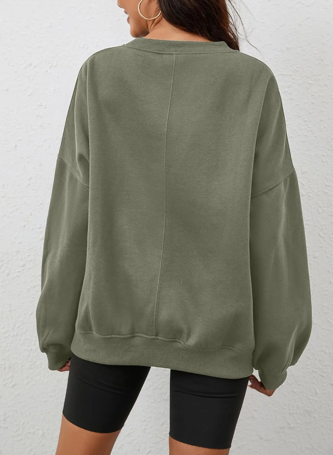 Oversized Sweatshirt Pullover For Women Crew Neck Drop Shoulder Loose Fit Sweater Y2K Shirt 2024 Clothes