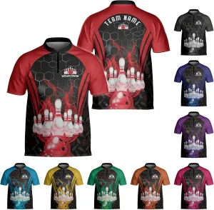 Personalized Bowling Jersey 3D Custom Bowling Shirts for Team Bowling Shirt Unisex for Men Women Bowling Jerseys 3D