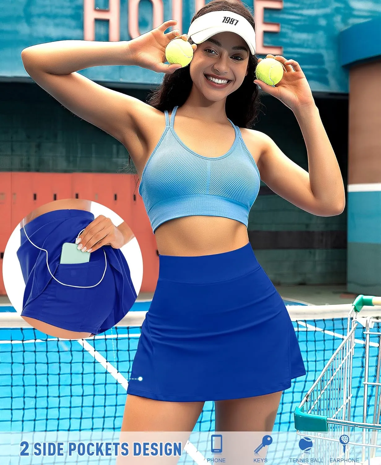 Pleated Tennis Skirts for Women High Waisted Athletic Golf Skorts with Pockets Shorts Running Workout Clothes