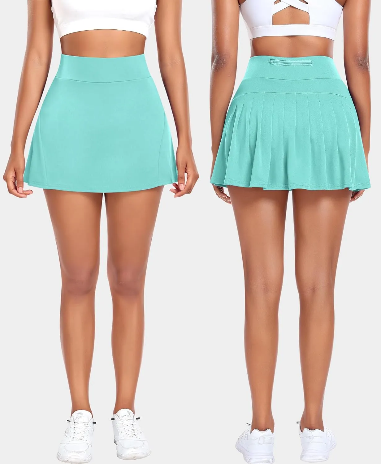 Pleated Tennis Skirts for Women High Waisted Athletic Golf Skorts with Pockets Shorts Running Workout Clothes