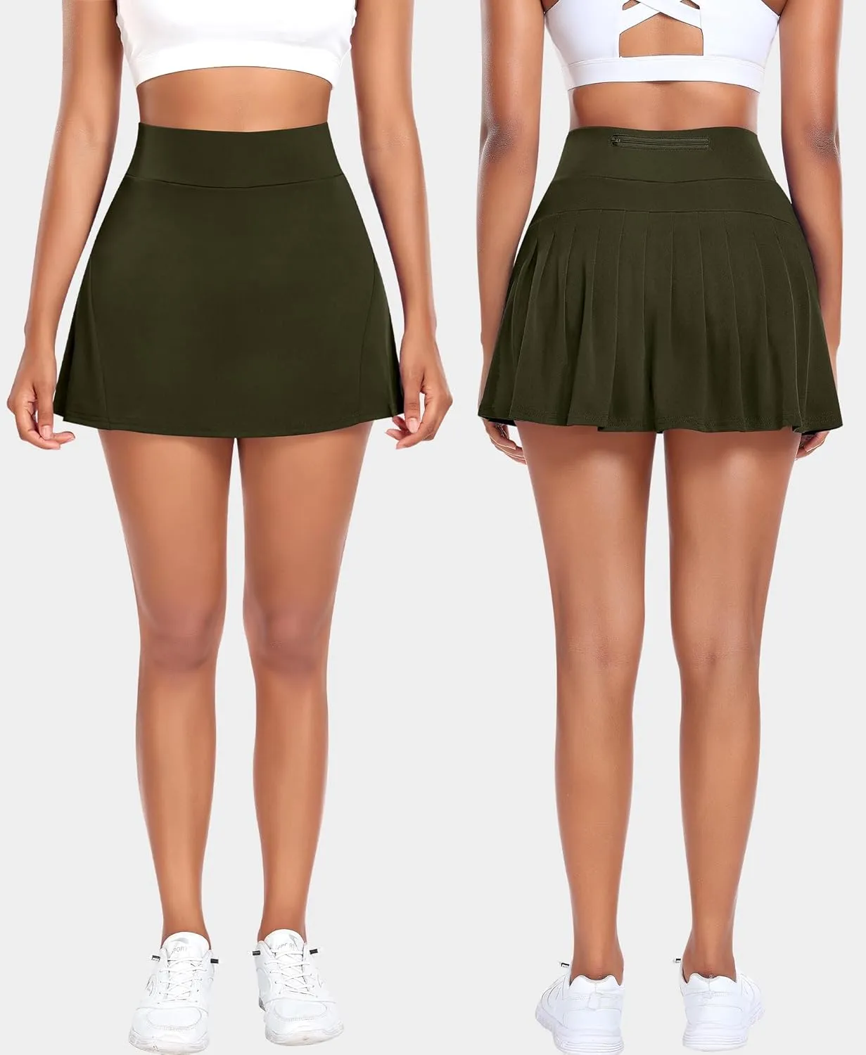 Pleated Tennis Skirts for Women High Waisted Athletic Golf Skorts with Pockets Shorts Running Workout Clothes