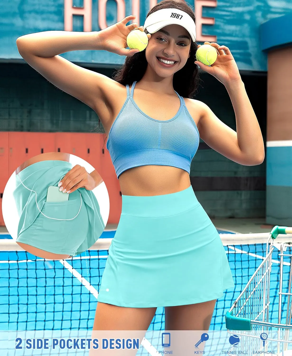 Pleated Tennis Skirts for Women High Waisted Athletic Golf Skorts with Pockets Shorts Running Workout Clothes