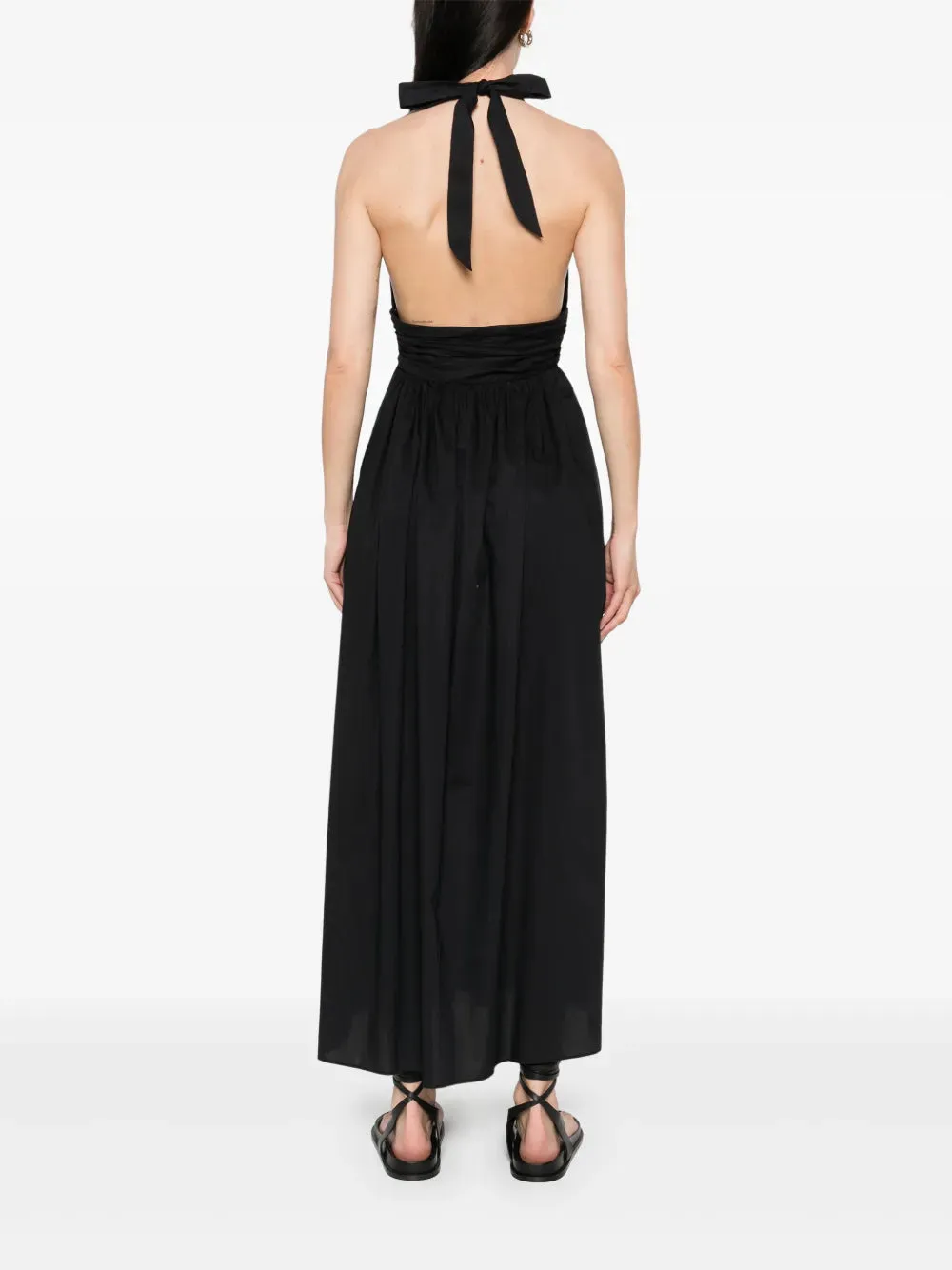 Plunge Halter Dress in Black