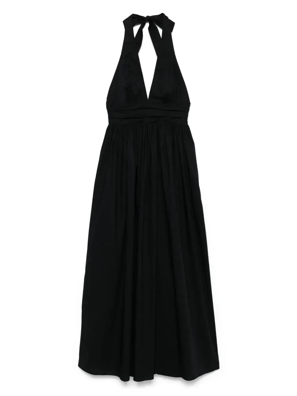 Plunge Halter Dress in Black