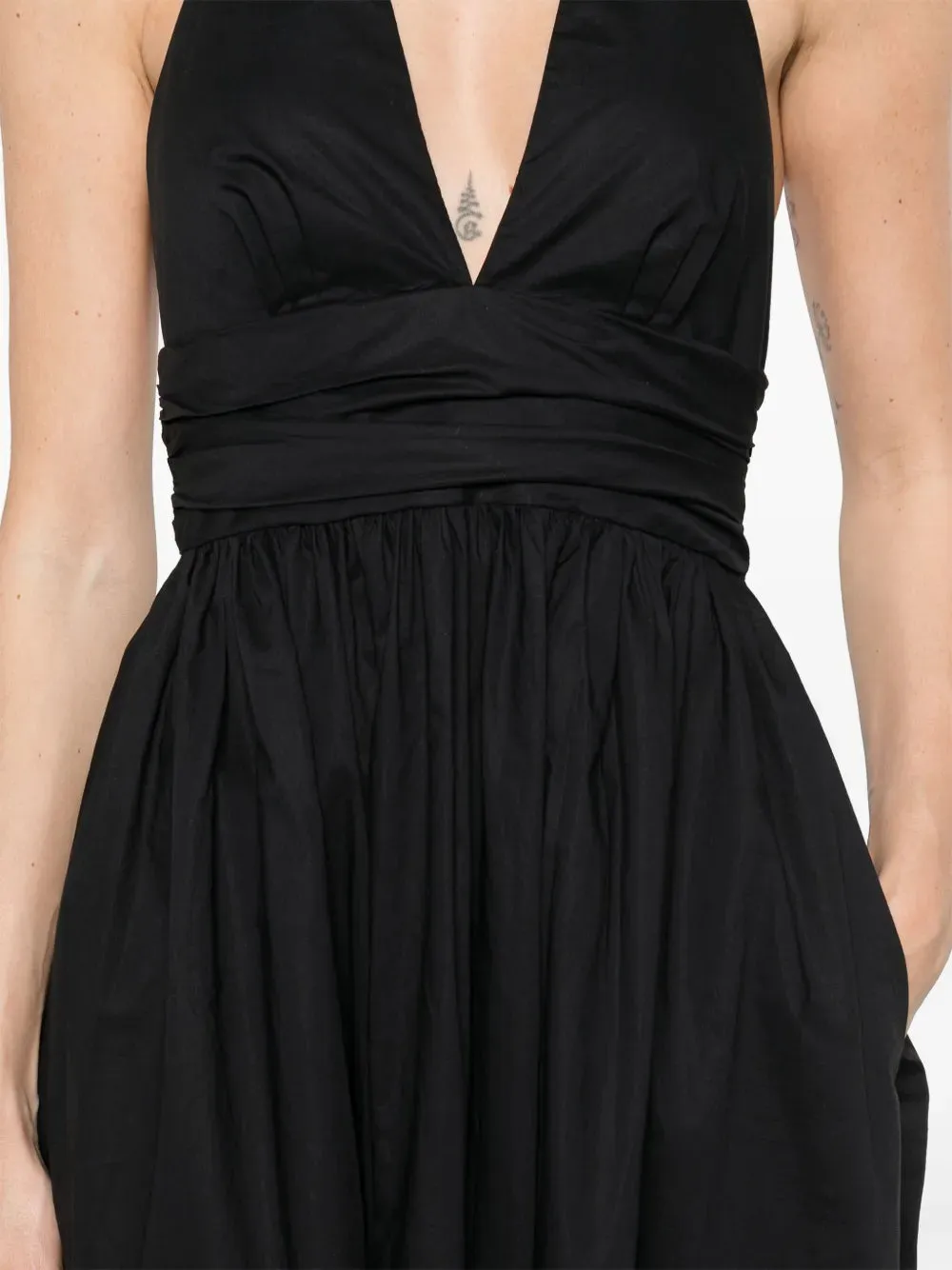 Plunge Halter Dress in Black