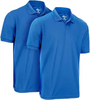 Premium Wear 2-Pack Men's Polo T-Shirts Quick-Dry Moisture Wicking - Perfect for Sports, Gym, and Outdoor Activities