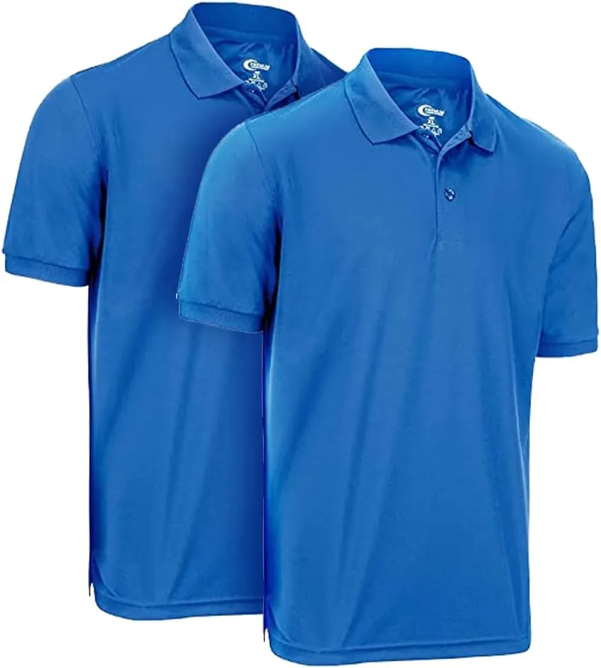 Premium Wear 2-Pack Men's Polo T-Shirts Quick-Dry Moisture Wicking - Perfect for Sports, Gym, and Outdoor Activities