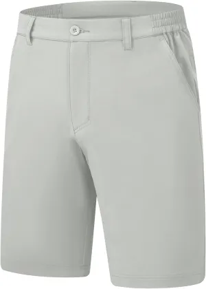 Rdruko Men's Golf Stretch Shorts 9 Inch Inseam Casual Dress Elastic Waist Flat Front Dry Fit Shorts with 5 Pockets