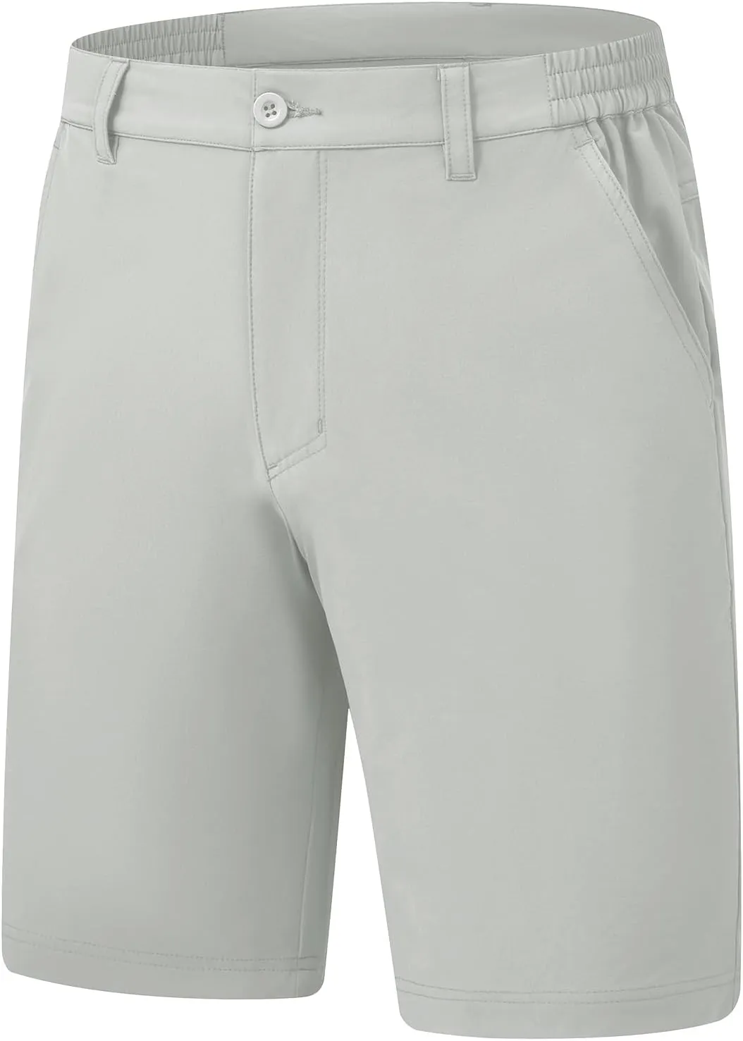 Rdruko Men's Golf Stretch Shorts 9 Inch Inseam Casual Dress Elastic Waist Flat Front Dry Fit Shorts with 5 Pockets